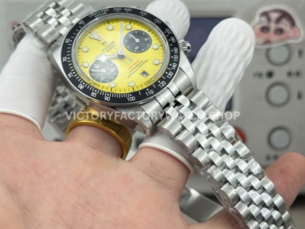 3CF Factory Tudor Black Bay Chrono M79310N-0001 41mm Full Steel Yellow Dial Jubilee
