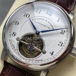 A. Lange & Söhne Tourbillon 1815 730.025F 42mm Steel Leather Strap Arabic Numerals Silver Dial (4) A. Lange & Söhne Tourbillon 1815 730.025F 42mm Steel Leather Strap Arabic Numerals Silver Dial