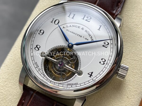 A. Lange & Söhne Tourbillon 1815 730.025F 42mm Steel Leather Strap Arabic Numerals Silver Dial (4) A. Lange & Söhne Tourbillon 1815 730.025F 42mm Steel Leather Strap Arabic Numerals Silver Dial