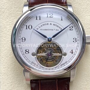 A. Lange & Söhne Tourbillon 1815 730.025F 42mm Steel Leather Strap Arabic Numerals Silver Dial