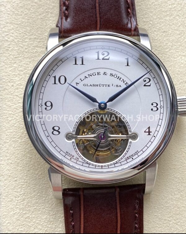A. Lange & Söhne Tourbillon 1815 730.025F 42mm Steel Leather Strap Arabic Numerals Silver Dial (7) A. Lange & Söhne Tourbillon 1815 730.025F 42mm Steel Leather Strap Arabic Numerals Silver Dial
