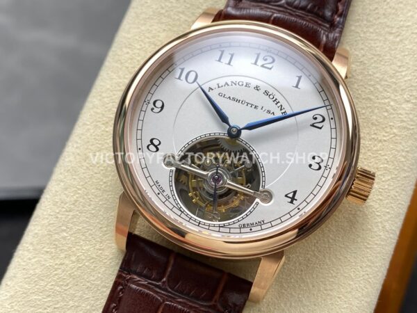 A. Lange & Söhne Tourbillon 1815 730.032 42mm Rose Gold Leather Strap Arabic Numerals Silver Dial (5) A. Lange & Söhne Tourbillon 1815 730.032 42mm Rose Gold Leather Strap Arabic Numerals Silver Dial