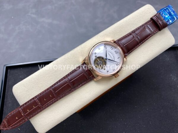 A. Lange & Söhne Tourbillon 1815 730.032 42mm Rose Gold Leather Strap Arabic Numerals Silver Dial (7) A. Lange & Söhne Tourbillon 1815 730.032 42mm Rose Gold Leather Strap Arabic Numerals Silver Dial
