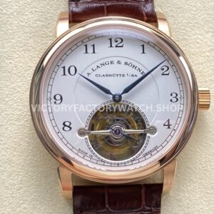 A. Lange & Söhne Tourbillon 1815 730.032 42mm Rose Gold Leather Strap Arabic Numerals Silver Dial