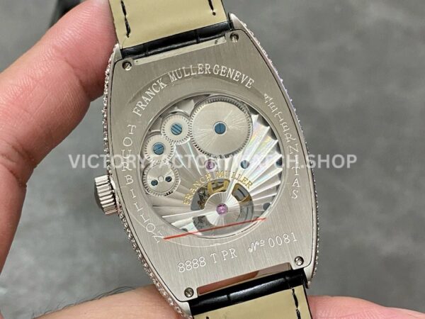 ABF Factory Franck Muller Cintrée Curvex 8880 T D CD 39.5mm Diamond Leather Strap White Diamond Dial