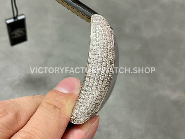 ABF Factory Franck Muller Cintrée Curvex 8880 T D CD 39.5mm Diamond Leather Strap White Diamond Dial