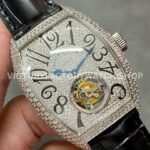 ABF Factory Franck Muller Cintrée Curvex 8880 T D CD 39.5mm Diamond Leather Strap White Diamond Dial
