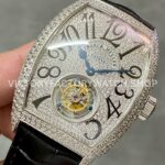 ABF Factory Franck Muller Cintrée Curvex 8880 T D CD 39.5mm Diamond Leather Strap White Diamond Dial