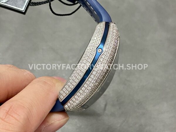 ABF Factory Franck Muller Vanguard Chronograph 44mm Diamond Rubber Strap Blue Dial