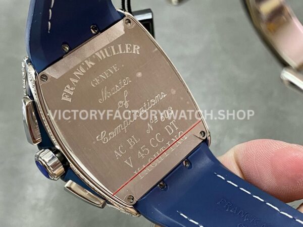 ABF Factory Franck Muller Vanguard Chronograph 44mm Diamond Rubber Strap Blue Dial