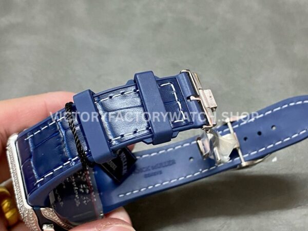 ABF Factory Franck Muller Vanguard Chronograph 44mm Diamond Rubber Strap Blue Dial