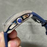 ABF Factory Franck Muller Vanguard Chronograph 44mm Diamond Rubber Strap Blue Dial