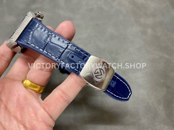 ABF Factory Franck Muller Vanguard Chronograph 44mm Diamond Rubber Strap Blue Dial