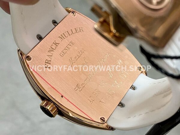 ABF Factory Franck Muller Vanguard  V 45 SC DT 44mm Rose Gold Rubber Strap White Dial