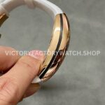 ABF Factory Franck Muller Vanguard  V 45 SC DT 44mm Rose Gold Rubber Strap White Dial