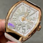 ABF Factory Franck Muller Vanguard  V 45 SC DT 44mm Rose Gold Rubber Strap White Dial