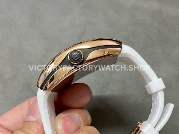 ABF Factory Franck Muller Vanguard  V 45 SC DT 44mm Rose Gold Rubber Strap White Dial
