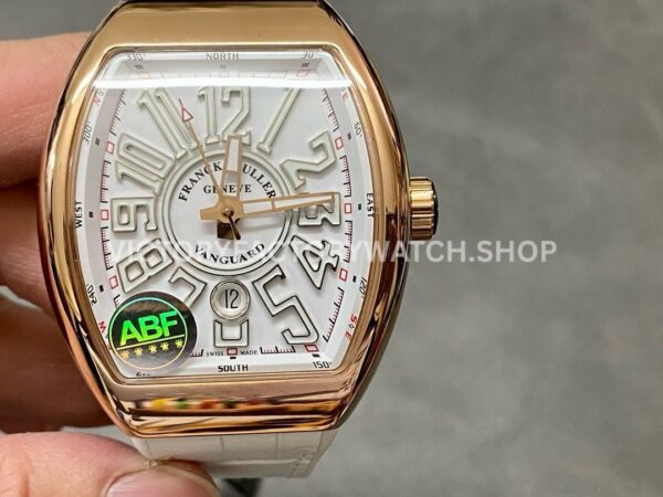 ABF Franck Muller Vanguard V45 rose gold white dial rubber strap watch