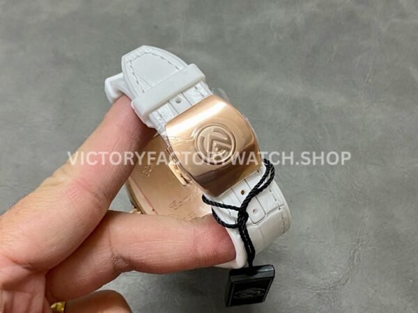 ABF Factory Franck Muller Vanguard  V 45 SC DT 44mm Rose Gold Rubber Strap White Dial