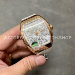 ABF Factory Franck Muller Vanguard  V 45 SC DT 44mm Rose Gold Rubber Strap White Dial