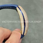 ABF Factory Franck Muller Vanguard V 45 SC DT 5N BL 44mm Diamond Rose Gold Rubber Strap Blue Dial