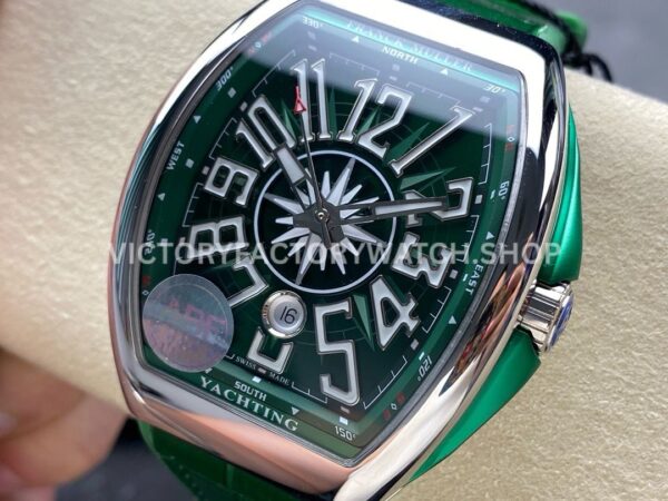 ABF Factory Franck Muller Vanguard V 45 SC DT YACHT 45mm Steel Rubber Strap Arabic Numerals Green (3) ABF Factory Franck Muller Vanguard V 45 SC DT YACHT 45mm Steel Rubber Strap Arabic Numerals Green Dial