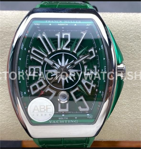 ABF Factory Franck Muller Vanguard V 45 SC DT YACHT 45mm Steel Rubber Strap Arabic Numerals Green (9) ABF Franck Muller Vanguard V45 Yacht green dial steel rubber strap