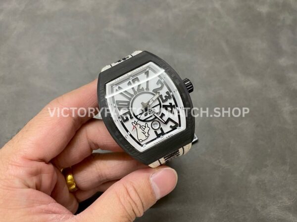 ABF Factory Franck Muller Vanguard V41SCDT FR2 GFGRNR NR 45mm Carbon fiber Rubber Strap White Dial