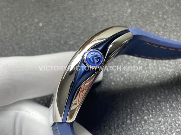 ABF Factory Franck Muller Vanguard V45 44mm Steel Textile Strap Orange Arabic Numerals Blue Dial
