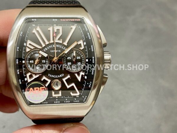 ABF Factory Franck Muller Vanguard V45 Chronograph 44mm Steel Rubber Strap Black Dial (3) ABF Franck Muller Vanguard V45 Chronograph black dial rubber strap