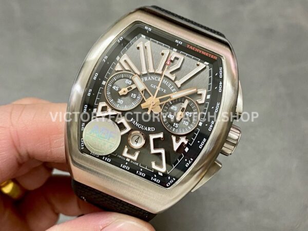 ABF Factory Franck Muller Vanguard V45 Chronograph 44mm Steel Rubber Strap Black Dial (5) ABF Factory Franck Muller Vanguard V45 Chronograph 44mm Steel Rubber Strap Black Dial