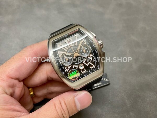 ABF Factory Franck Muller Vanguard V45 Chronograph 44mm Steel Rubber Strap Black Dial (7) ABF Factory Franck Muller Vanguard V45 Chronograph 44mm Steel Rubber Strap Black Dial
