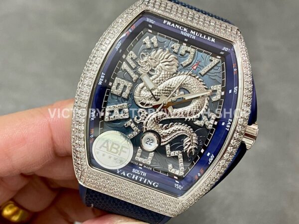 ABF Factory Franck Muller Vanguard V45 Dragon King Limited Edition 44mm Diamond Rubber Strap Bl ( ABF Factory Franck Muller Vanguard V45 Dragon King Limited Edition 44mm Diamond Rubber Strap Blue Dial