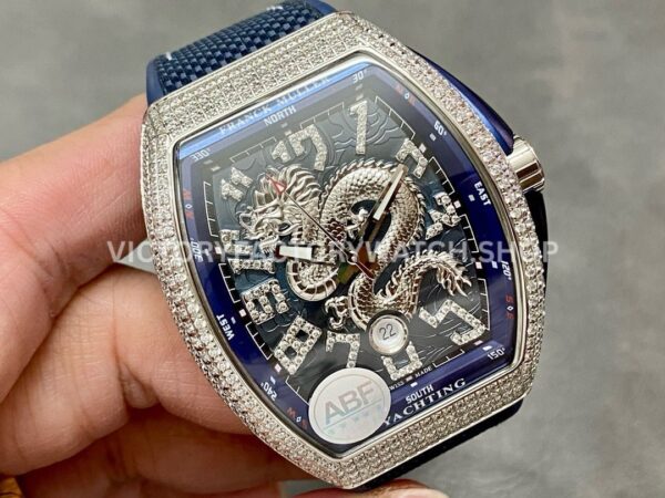 ABF Factory Franck Muller Vanguard V45 Dragon King Limited Edition 44mm Diamond Rubber Strap Bl ( (3) ABF Factory Franck Muller Vanguard V45 Dragon King Limited Edition 44mm Diamond Rubber Strap Blue Dial