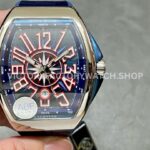 ABF Franck Muller Vanguard V45 AC BL steel blue dial rubber strap