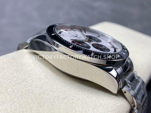 AF Factory Longines Conquest Chronograph L3.835.4.72.6 42mm Full Steel Strap Black Eyes White Dial
