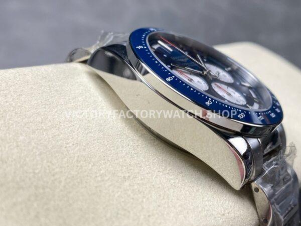 AF Factory Longines Conquest Chronograph L3.835.4.91.2 42mm Full Steel Strap White Eyes Blue Dial