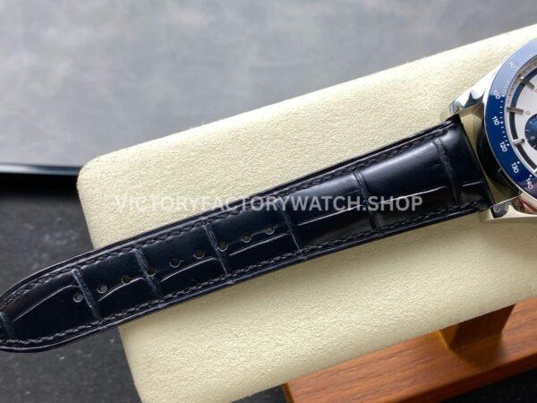 AF Factory Longines Conquest Chronograph L3.835.4.98.6 42mm Steel Leather Strap Blue Eyes White Dial