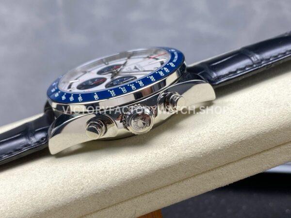 AF Factory Longines Conquest Chronograph L3.835.4.98.6 42mm Steel Leather Strap Blue Eyes White Dial