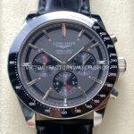 AF Longines Conquest L3.836.4.52.9 gray dial black subdials leather strap