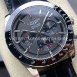 AF Factory Longines Conquest Chronograph L3.836.4.52.9 42mm Steel Leather Strap Black Eyes Gray Dial