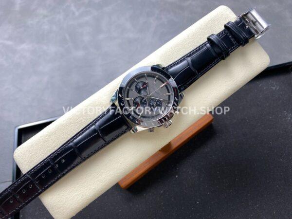 AF Factory Longines Conquest Chronograph L3.836.4.52.9 42mm Steel Leather Strap Black Eyes Gray Dial