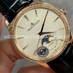 APS Factory Jaeger-LeCoultre Master Ultra Thin Moon Q1362503 39mm Rose Gold Diamond Bezel White Dial