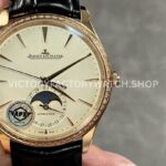 APS Factory Jaeger-LeCoultre Master Ultra Thin Moon Q1362503 39mm Rose Gold Diamond Bezel White Dial