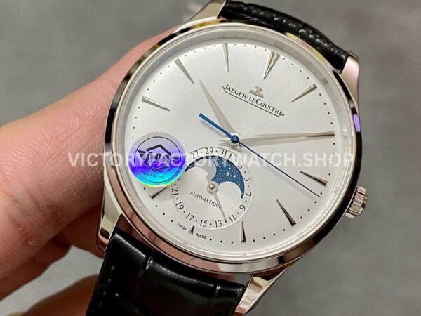 APS Factory Jaeger-LeCoultre Moon Phase Master Q1368430 39mm Steel Leather Strap White Dial