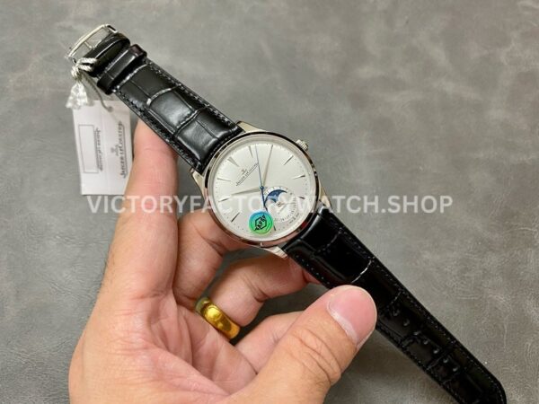 APS Factory Jaeger-LeCoultre Moon Phase Master Q1368430 39mm Steel Leather Strap White Dial