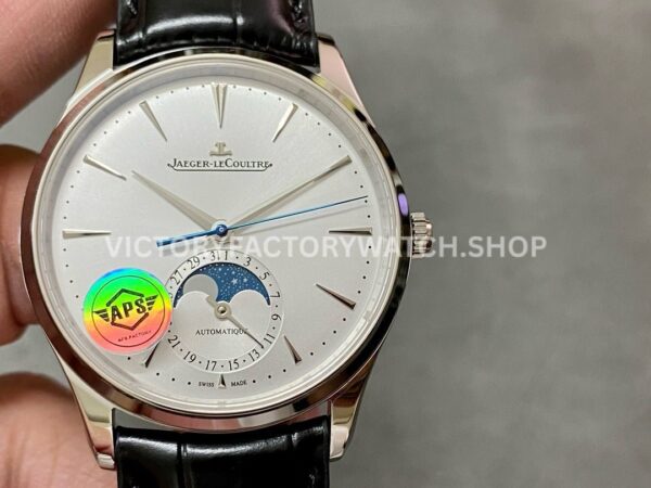 APS Factory Jaeger-LeCoultre Moon Phase Master Q1368430 39mm Steel Leather Strap White Dial