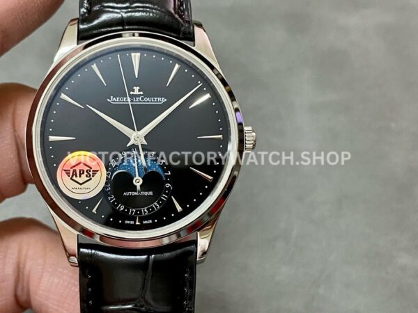 APS Factory Jaeger-LeCoultre Moon Phase Master Q1368471 39mm Steel Leather Strap Black Dial (3) APS Factory Jaeger-LeCoultre Moon Phase Master Q1368471 39mm Steel Leather Strap Black Dial