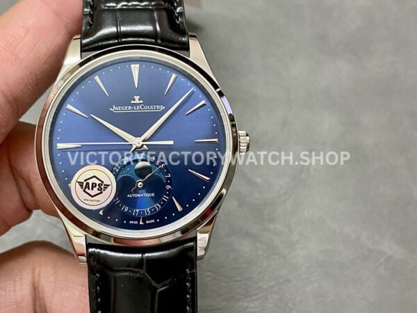 APS Factory Jaeger-LeCoultre Moon Phase Master Q1368480 39mm Steel Leather Strap Blue Dial