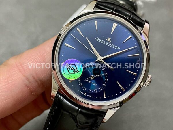 APS Factory Jaeger-LeCoultre Moon Phase Master Q1368480 39mm Steel Leather Strap Blue Dial